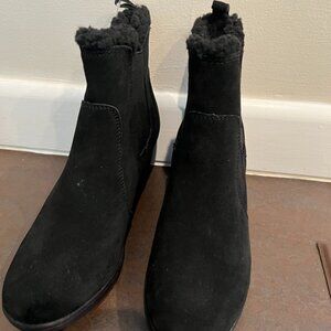 Never Worn Black Suede wedge heel winter boot